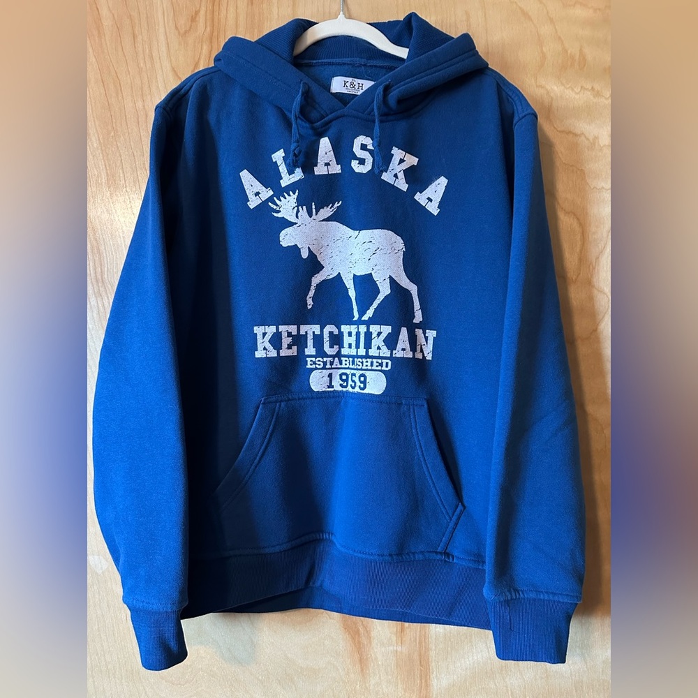 Blue Hooded Sweatshirt